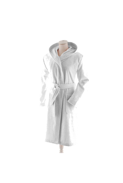 ESSIX Peignoir de bain &agrave; capuche uni en coton blanc 14/16 ans