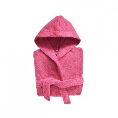 BECQUET Peignoir de bain enfant LAUREAT rose framboise en coton