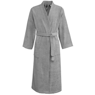 SENSEI MAISON Peignoir de bain mixte col kimono uni 420gr/m&sup2; Luxury Gris Perle 5 - XXL