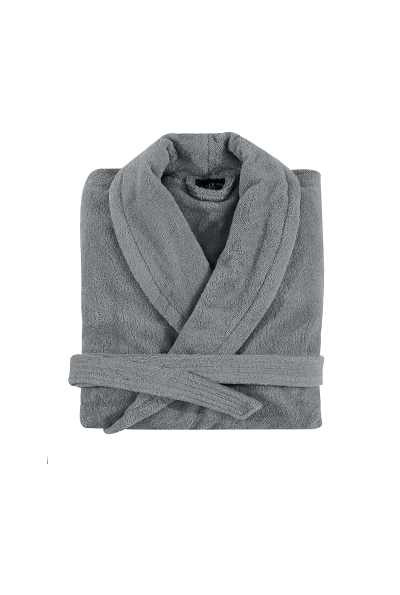 ESSIX Peignoir de bain uni en coton gris Argent L