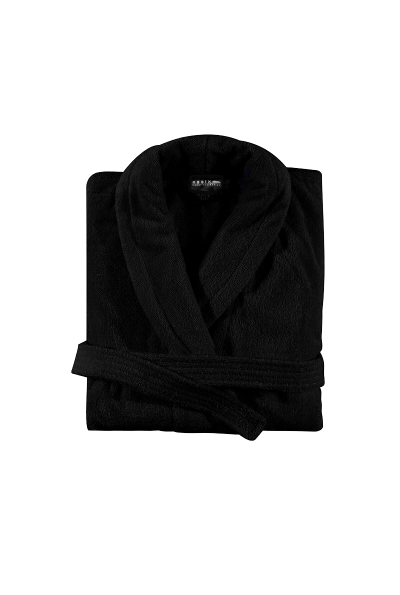 ESSIX Peignoir de bain uni en coton noir L