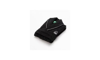 UNITED COLORS OF BENETTON Peignoir noir et blanc en coton taille L/XL Maison Benetton Diempi