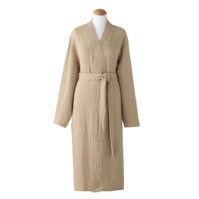 ESSIX Peignoir uni Beige en gaze de coton BONHEUR