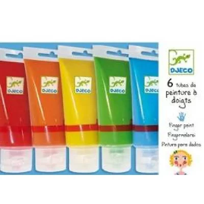 DJECO Peinture 6 tubes de peinture &agrave; doigts