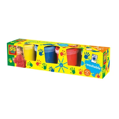 SES CREATIVE Peinture &agrave; doigts 4 pots de 150 ml : classique SES8710341003050