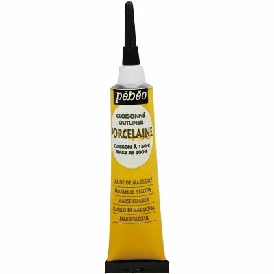 PEBEO Peinture &agrave; l'eau brillante pour porcelaine - jaune - 20 ml 036-001