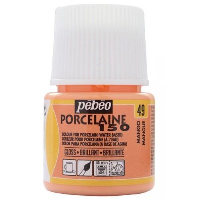  Peinture &agrave; l'eau brillante pour porcelaine - Mangue - 45 ml - P&eacute;b&eacute;o