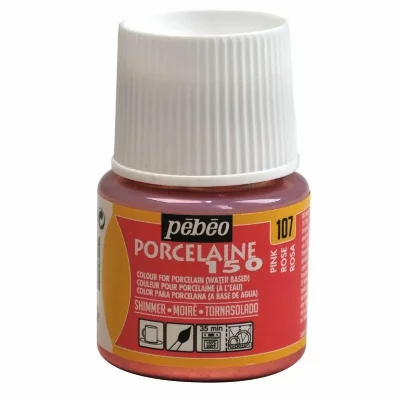 PEBEO Peinture &agrave; l'eau moir&eacute;e pour porcelaine - rose - 45 ml 024107