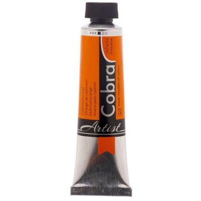 COBRA Peinture &agrave; l'huile -  - Artistes de cadmium - Orange - Tube 40ml - Watermixable orange