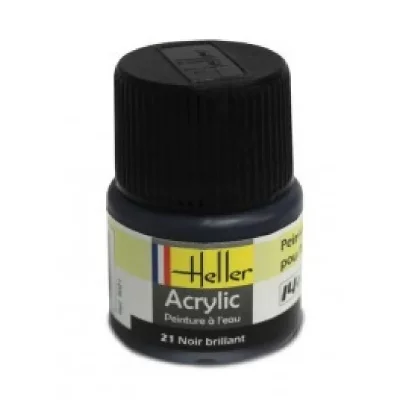 HELLER Peinture &agrave; maquette  Noir Brillant acrylique 12ml- - Peinture &agrave;