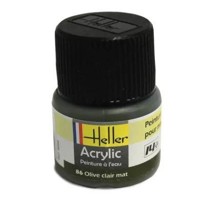 HELLER Peinture &agrave; maquette  Olive Clair Mat acrylique 12ml- - Peinture