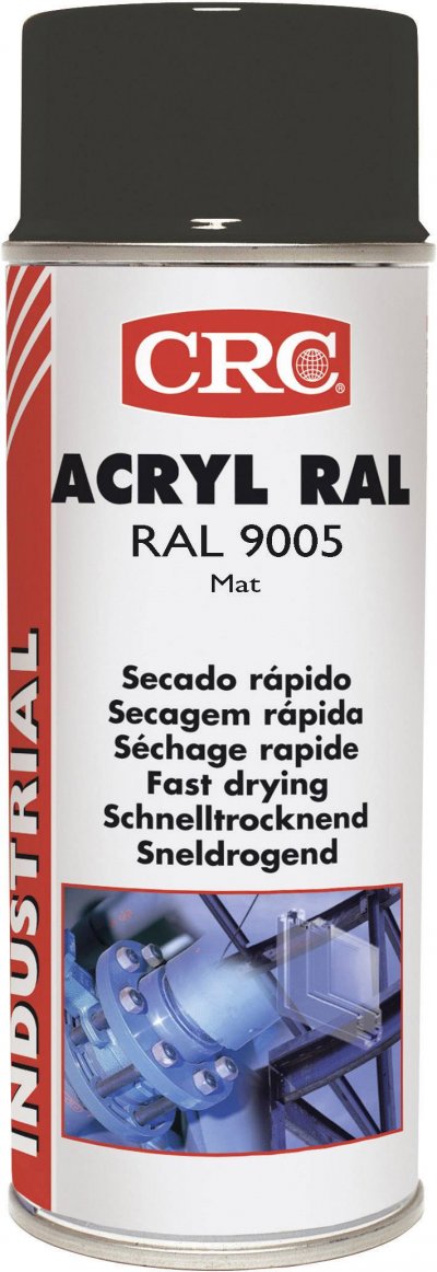 CRC Peinture Acryl noir Mat ral 9005 a&eacute;rosol de 400ml net 