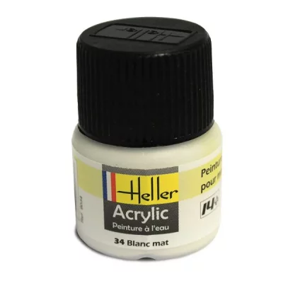 HELLER Peinture Acrylique Blanc Mat 9034 