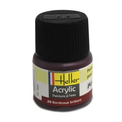 HELLER Peinture Acrylique Bordeaux Brillant 9020 