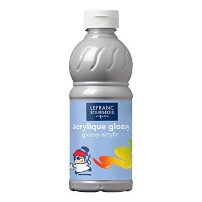 LEFRANC BOURGEOIS Peinture Acrylique Brillante Glossy Argent - Flacon 500ml