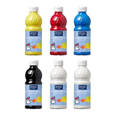 LEFRANC & BOURGEOIS Peinture Acrylique Brillante Glossy Assorti - Carton 6 Flacons