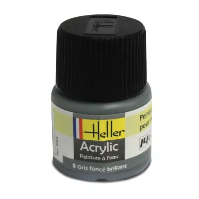 HELLER Peinture Acrylique Gris Fonce Brillant 9005 