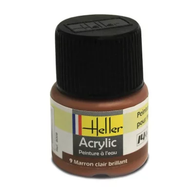 HELLER Peinture Acrylique Marron Clair Brillant 9009 