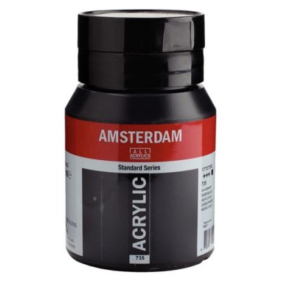 AMSTERDAM Peinture Acrylique - Noir oxyde - 735 - - Pot de 500ml