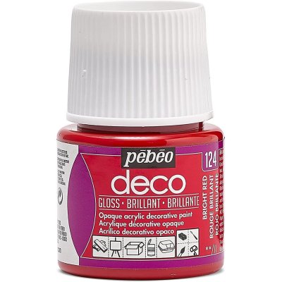 PEBEO Peinture acrylique opaque brillante - rouge brillant - 45 ml 092-124