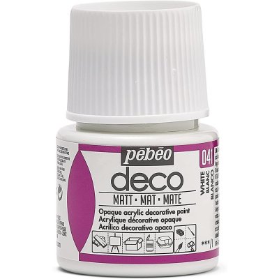 PEBEO Peinture acrylique opaque mate - blanc - 45 ml 204-041