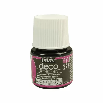 PEBEO Peinture acrylique opaque mate - noir - 45 ml 204-055