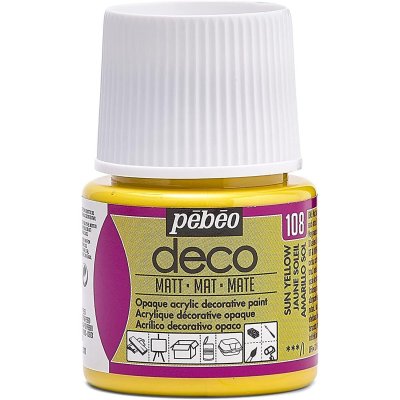 PEBEO Peinture acrylique P&eacute;b&eacute;o D&eacute;co - Jaune Soleil - mat - 45 ml
