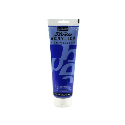 PEBEO Peinture acrylique transparente - bleu fonc&eacute; - 250 ml 169-015