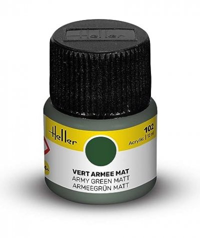 HELLER Peinture Acrylique Vert Armee Mat 9102 