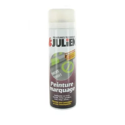 JULIEN Peinture a&eacute;rosol de marquage multi supports  mat blanc 500ml