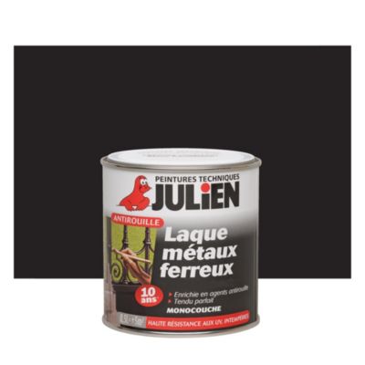 JULIEN Peinture anti-rouille satin&eacute;e 0.5 L - noir satin&eacute;