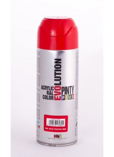 PINTY PLUS Peinture bombe - brillante - rouge RAL3020 - 400 mL