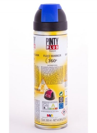 PINTY PLUS Peinture bombe chantier bleu T118 - 500 mL