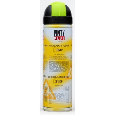 PINTY PLUS Peinture Bombe Tra&ccedil;age Chantier Jaune De 500 Ml T146 254