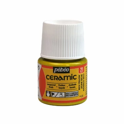 PEBEO Peinture c&eacute;ramique et multi-surfaces - jaune - 45 ml 025-021