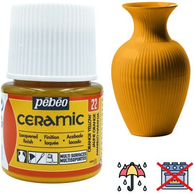 PEBEO Peinture c&eacute;ramique et multi-surfaces - jaune orange - 45 ml 025-022