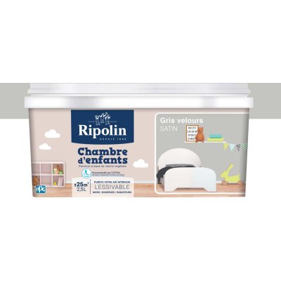 RIPOLIN Peinture chambre d'enfant 2,5L  - Ton: Gris velours