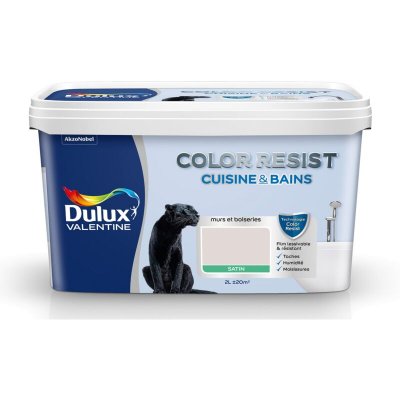 DULUX VALENTINE Peinture Color Resist Cuisine et Bains - Lin brut - Satin - 2L