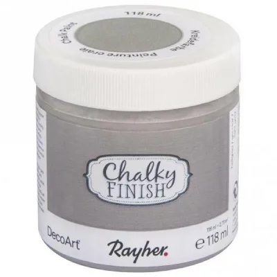 RAYHER Peinture craie (Chalky Finish) - gris clair - 118 ml -  Gris