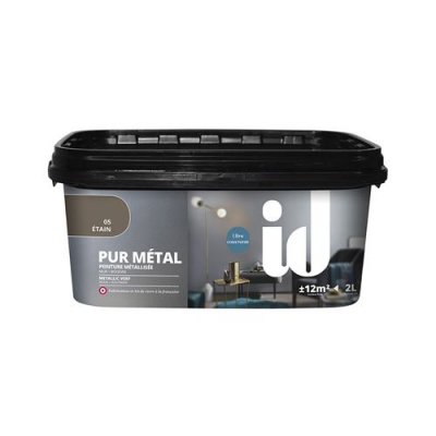 ID PARIS Peinture d&eacute;corative pur metal 2L etain  etain
