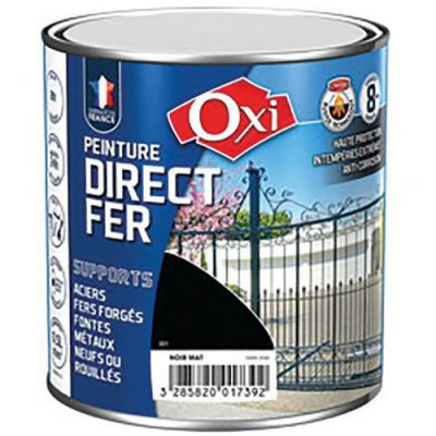 MANUTAN Peinture direct sur fer - 0.5 L - noir mat
