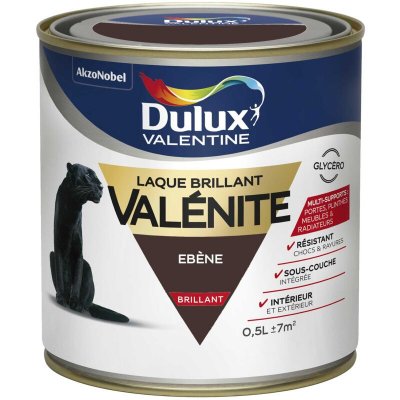 DULUX VALENTINE Peinture  Laque Val&eacute;nite Brillant Eb&egrave;ne 0,5L