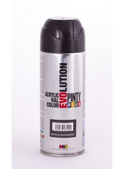 PINTY PLUS Peinture en a&eacute;rosol pintyplus evolution metallisee 520cc noir mt153