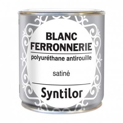 SYNTILOR Peinture ext&eacute;rieure fer antirouille blanc satin&eacute;  375ml