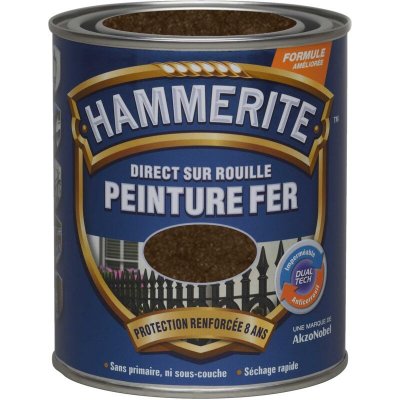 HAMMERITE Peinture fer ext&eacute;rieur Direct sur rouille  ch&acirc;taigne 0.75 l
