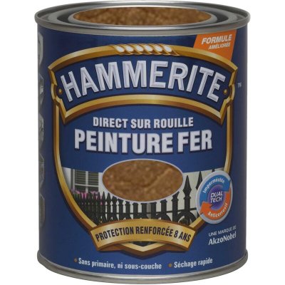 HAMMERITE Peinture fer ext&eacute;rieur Direct sur rouille  cuivre 0.75 l