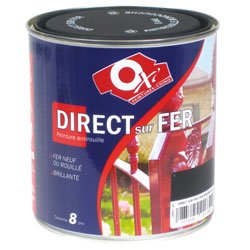 OXI Peinture Glycero Direct Fer Anti-Rouille Brillant Gris Clair 0.5 L
