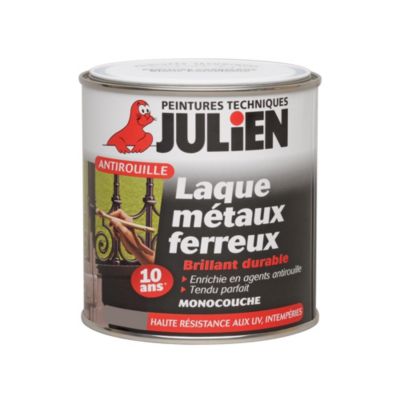 JULIEN Peinture laque antirouille m&eacute;taux ferreux  brillant blanc 250ml