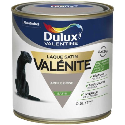 DULUX VALENTINE Peinture Laque Val&eacute;nite - Argile Grise 0,5L