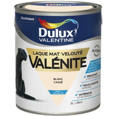 DULUX VALENTINE Peinture laque Valenite - Blanc casse - Mat - 2L